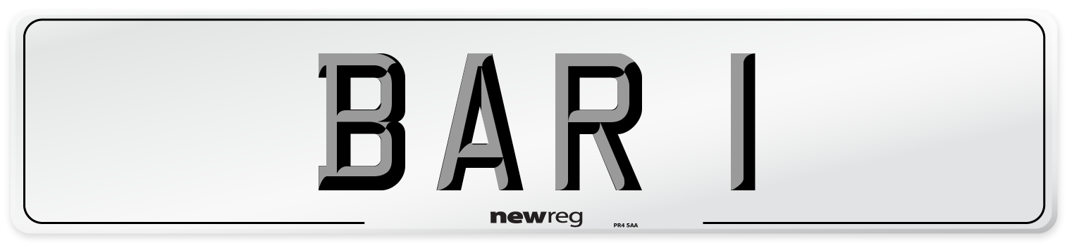 BAR 1 Front Number Plate