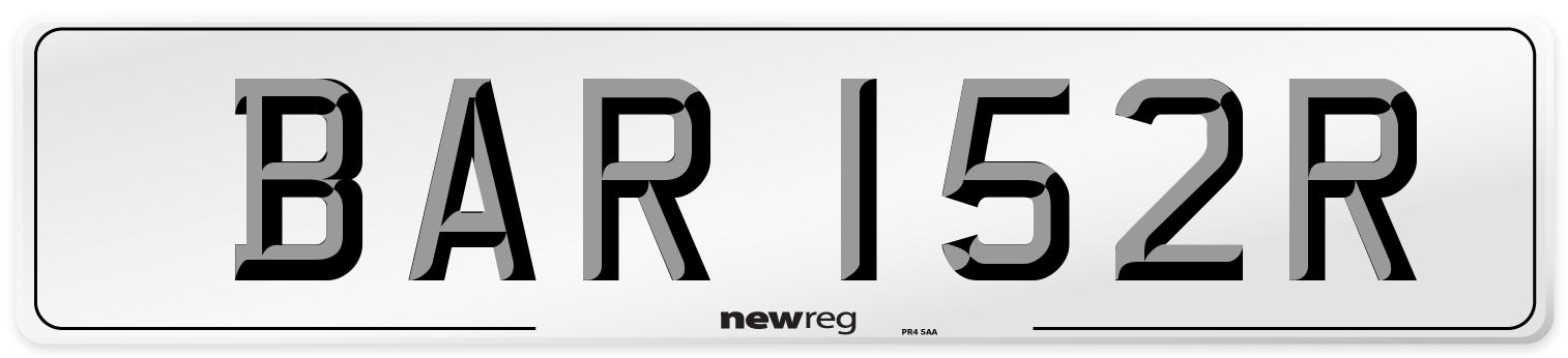 BAR 152R Front Number Plate