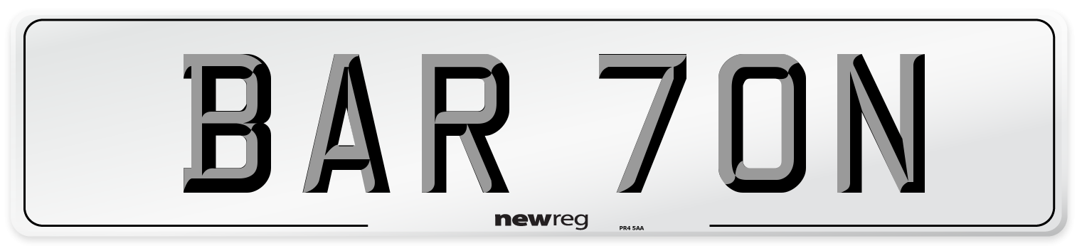 BAR 70N Front Number Plate
