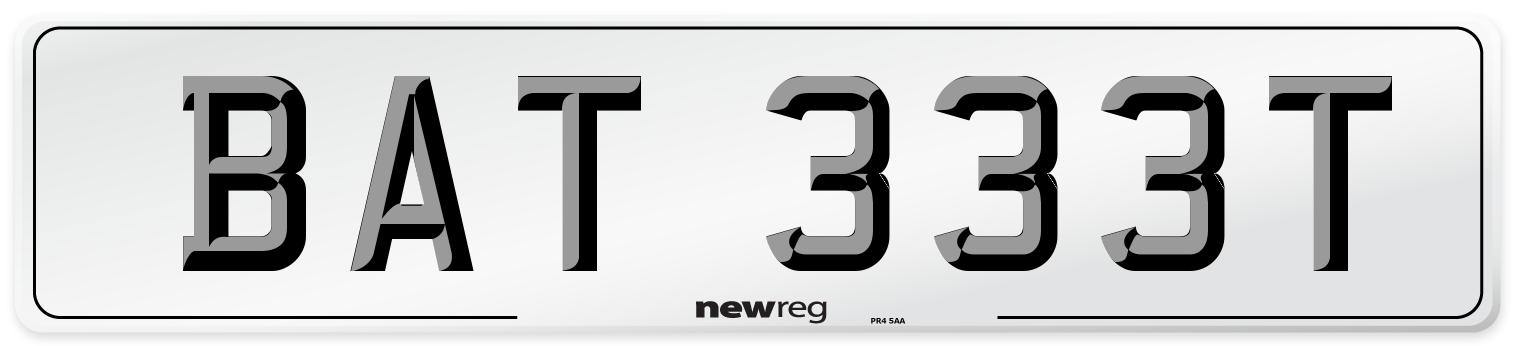 BAT 333T Front Number Plate