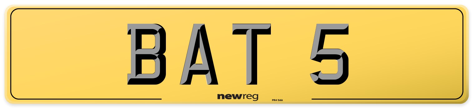 BAT 5 Rear Number Plate