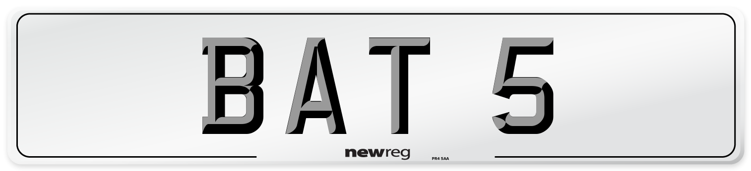 BAT 5 Front Number Plate