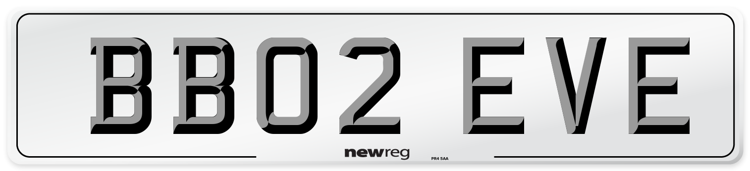 BB02 EVE Front Number Plate
