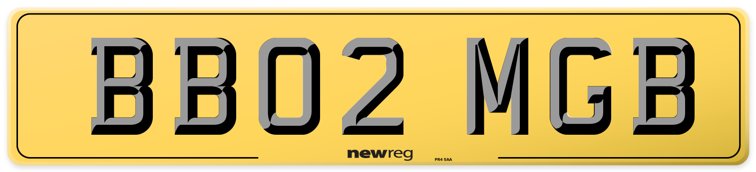 BB02 MGB Rear Number Plate