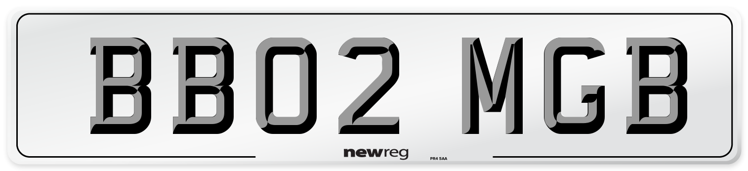 BB02 MGB Front Number Plate