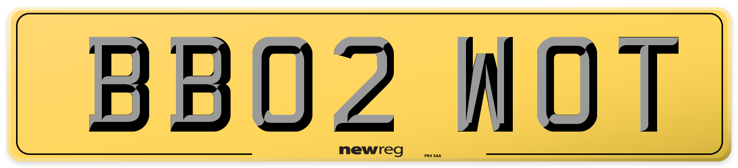 BB02 WOT Rear Number Plate