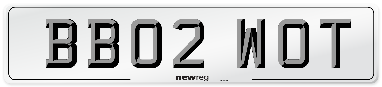 BB02 WOT Front Number Plate