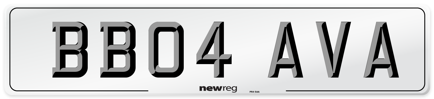 BB04 AVA Front Number Plate