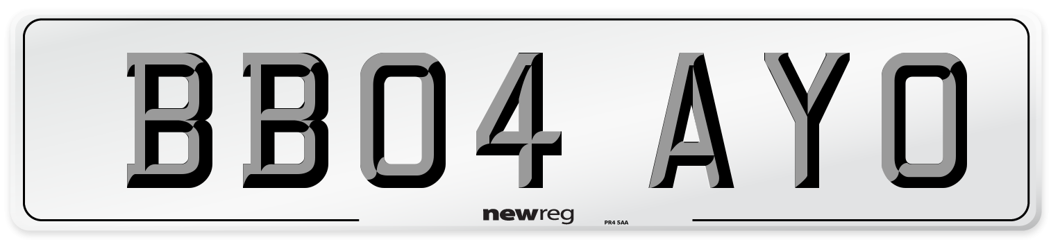 BB04 AYO Front Number Plate