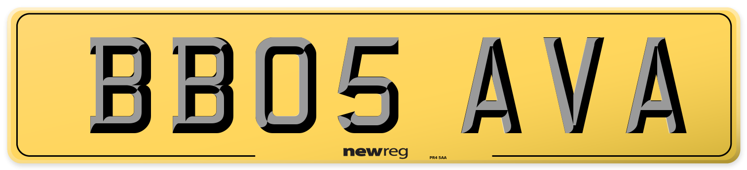 BB05 AVA Rear Number Plate