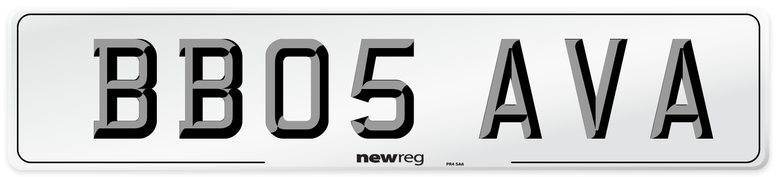 BB05 AVA Front Number Plate