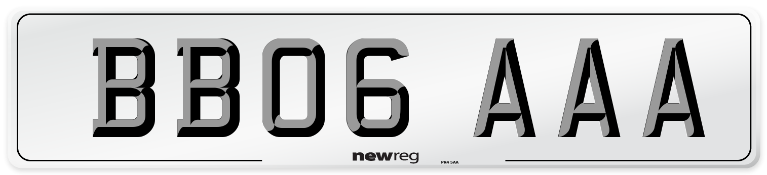 BB06 AAA Front Number Plate