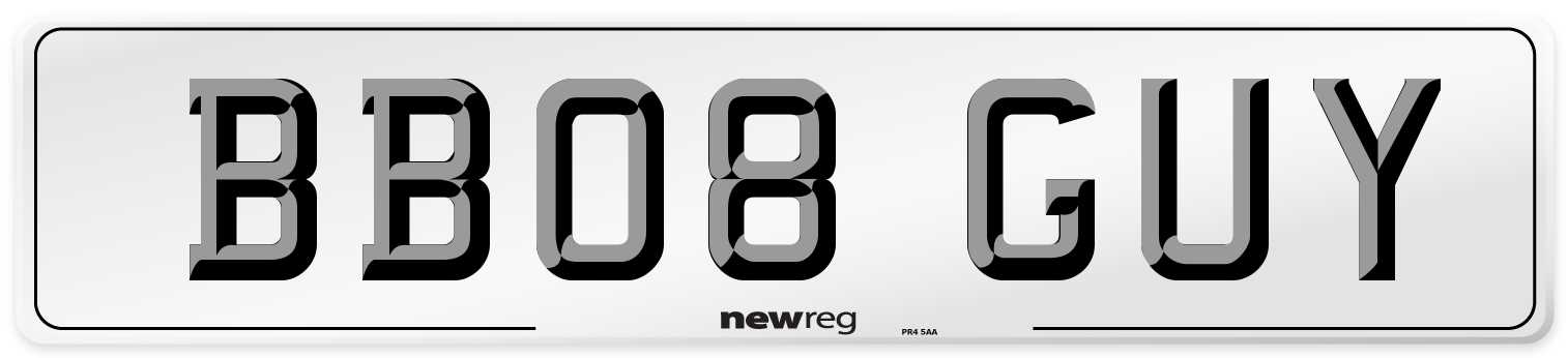 BB08 GUY Front Number Plate
