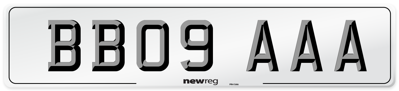 BB09 AAA Front Number Plate