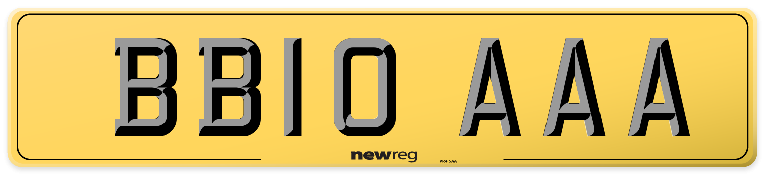 BB10 AAA Rear Number Plate