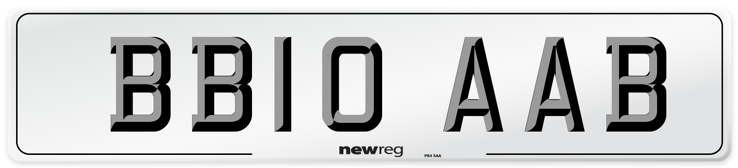 BB10 AAB Front Number Plate