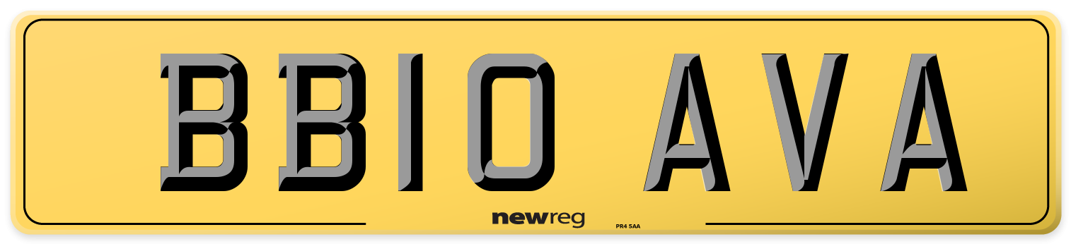 BB10 AVA Rear Number Plate