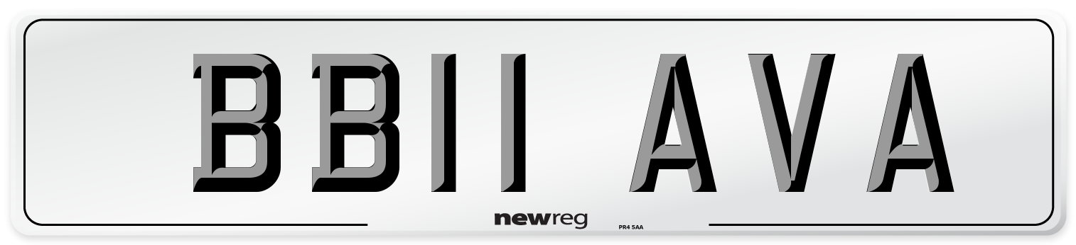BB11 AVA Front Number Plate
