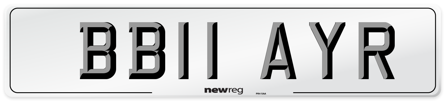 BB11 AYR Front Number Plate