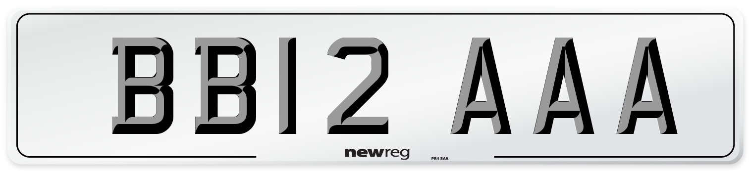 BB12 AAA Front Number Plate