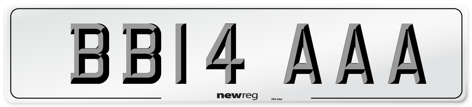 BB14 AAA Front Number Plate