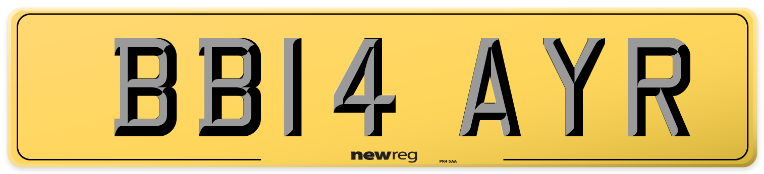 BB14 AYR Rear Number Plate