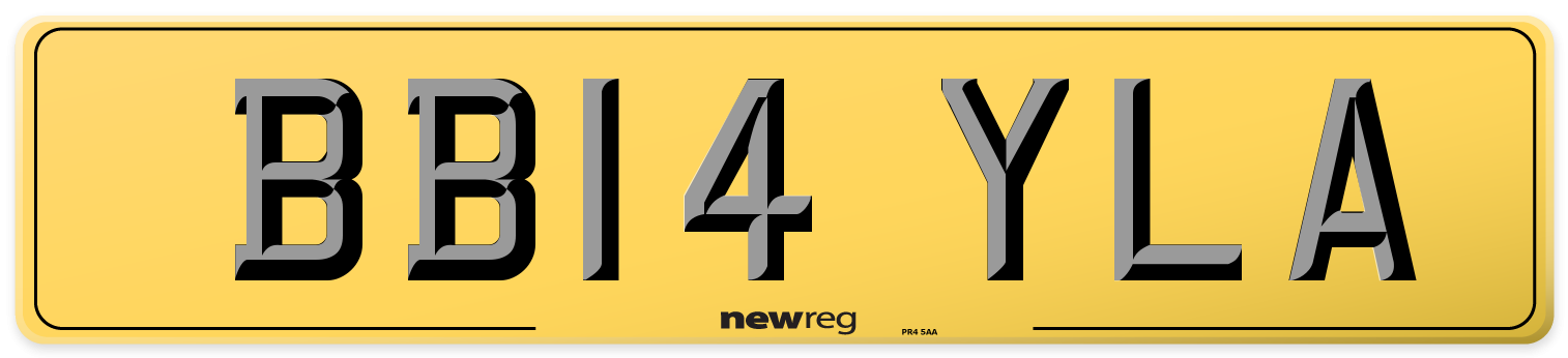 BB14 YLA Rear Number Plate
