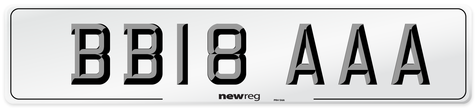 BB18 AAA Front Number Plate
