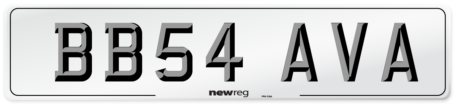 BB54 AVA Front Number Plate