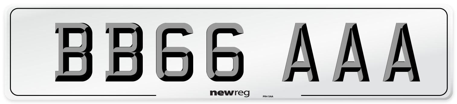BB66 AAA Front Number Plate