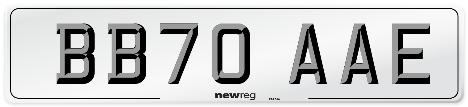 BB70 AAE Front Number Plate