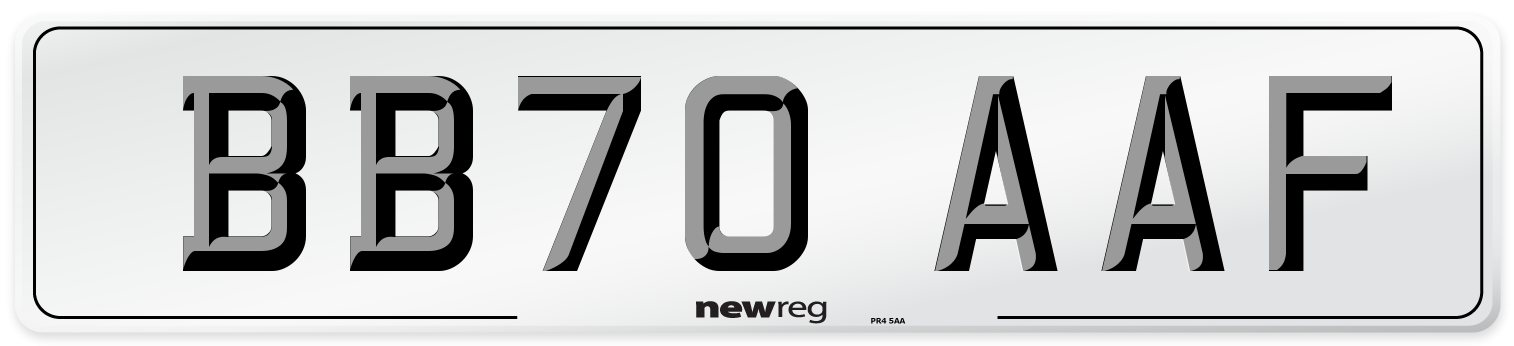BB70 AAF Front Number Plate