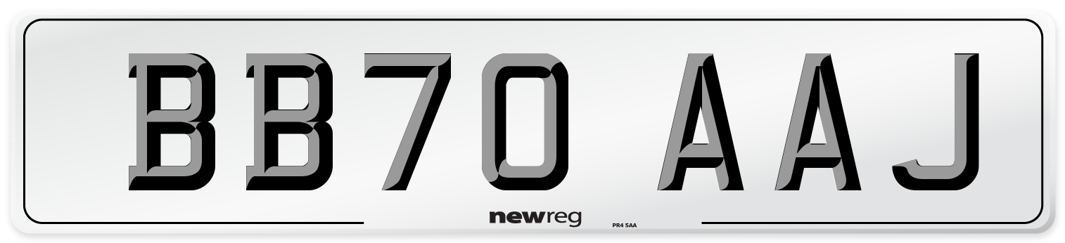 BB70 AAJ Front Number Plate