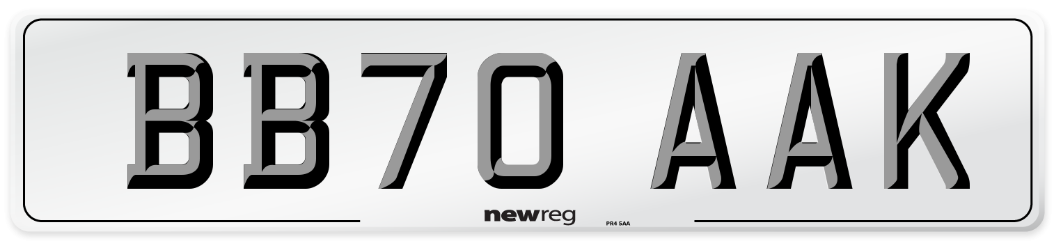 BB70 AAK Front Number Plate