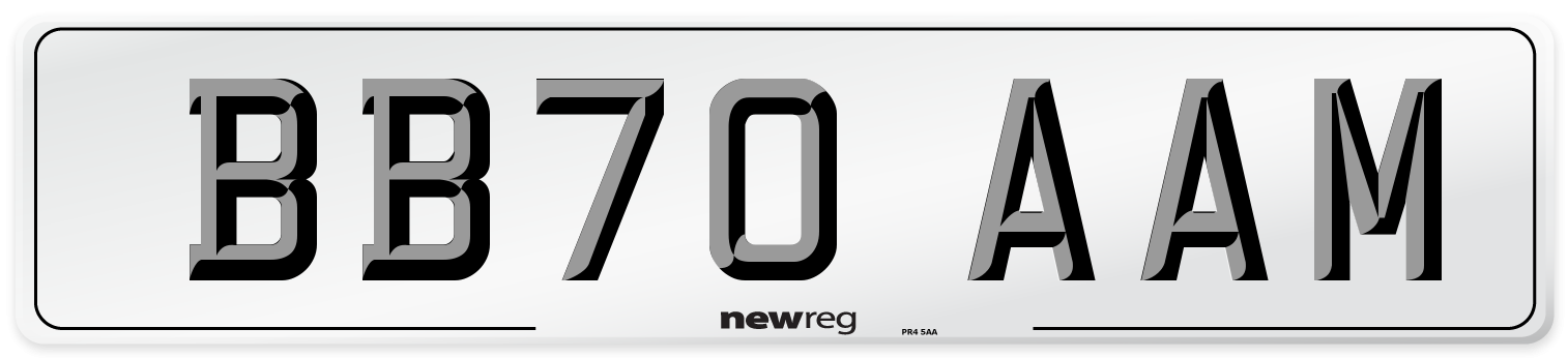BB70 AAM Front Number Plate