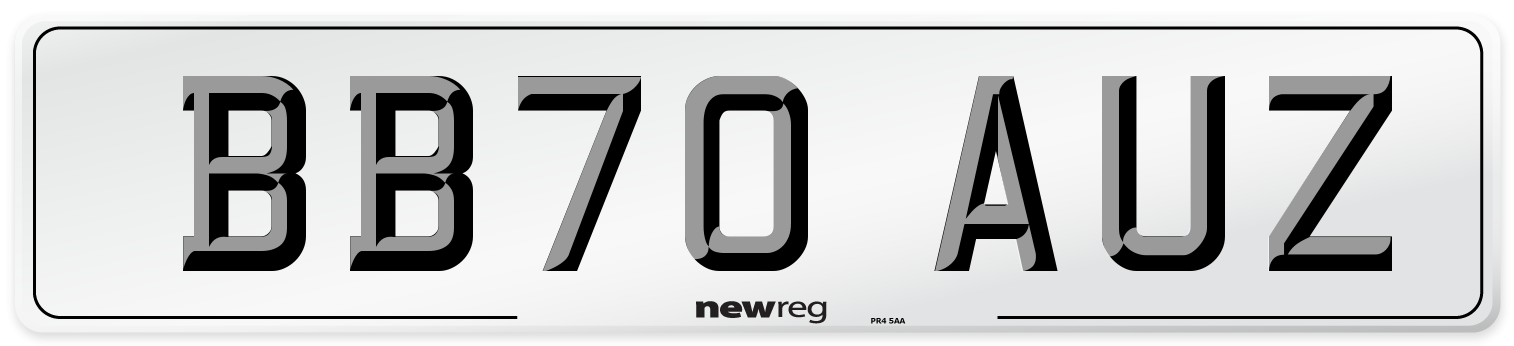 BB70 AUZ Front Number Plate