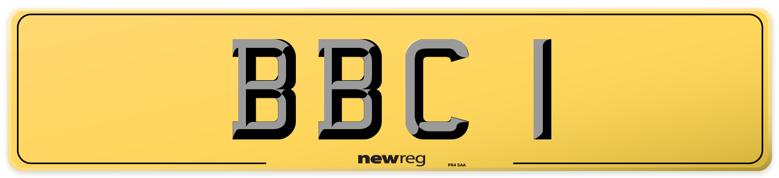 BBC 1 Rear Number Plate