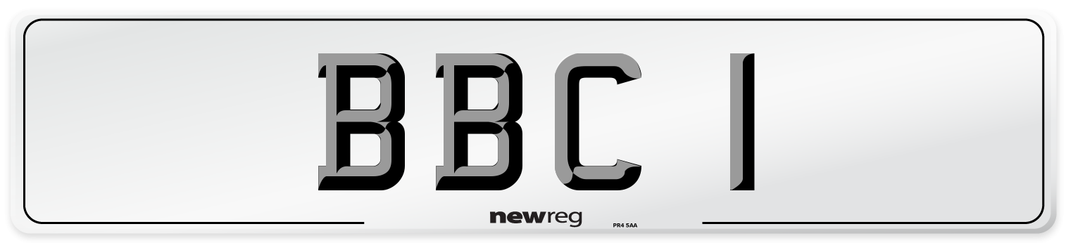BBC 1 Front Number Plate