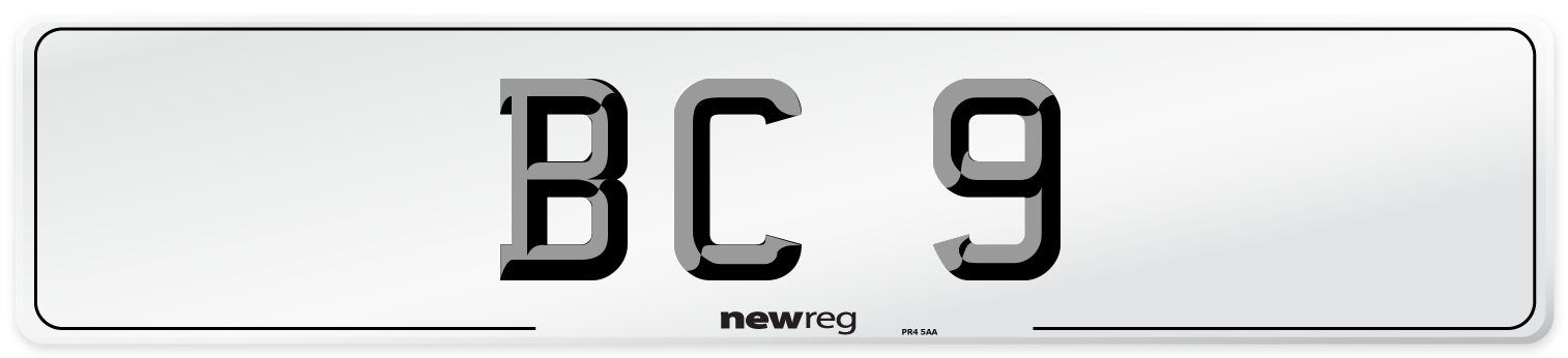 BC 9 Front Number Plate