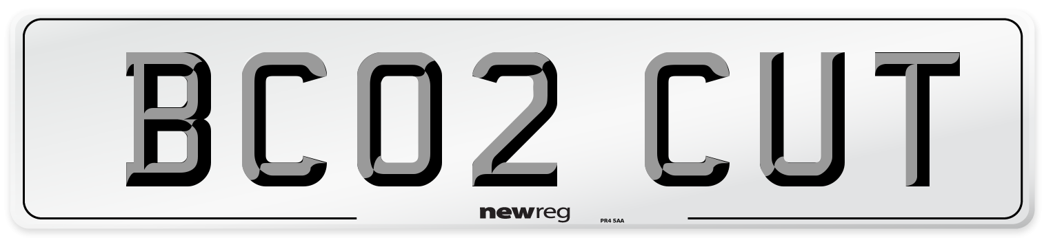 BC02 CUT Front Number Plate