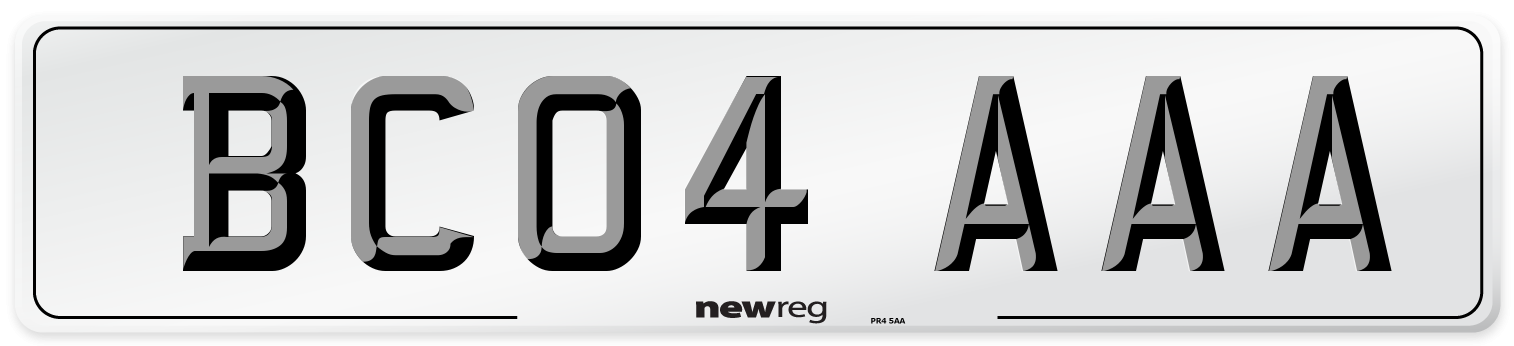 BC04 AAA Front Number Plate