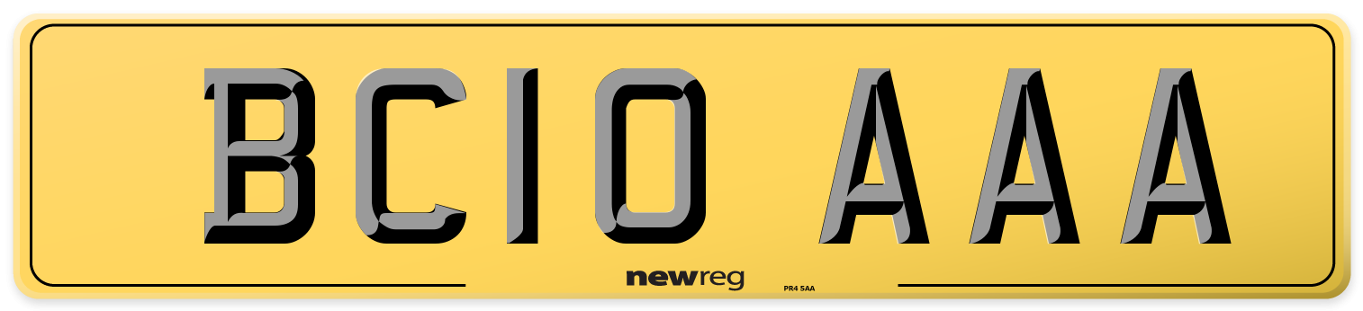 BC10 AAA Rear Number Plate