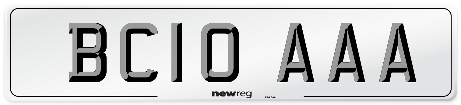 BC10 AAA Front Number Plate