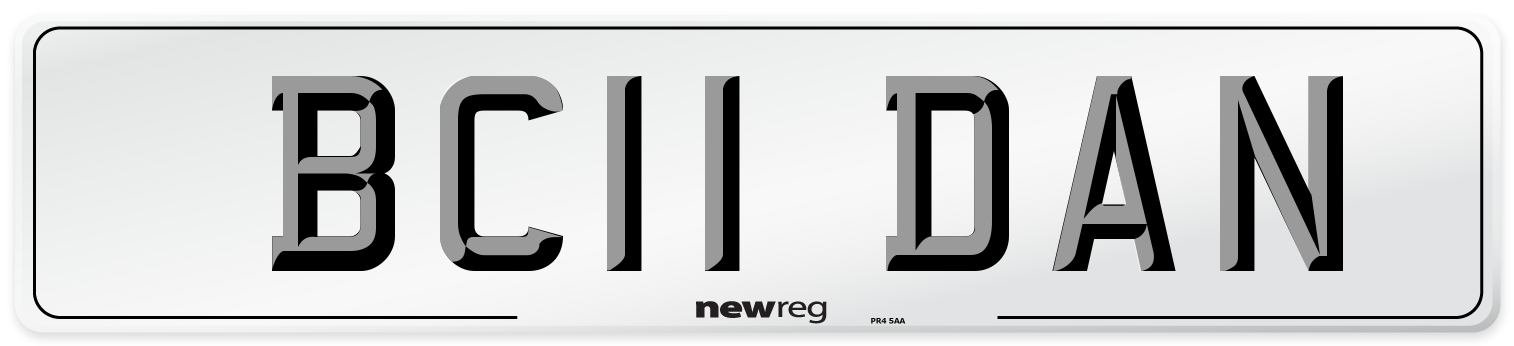 BC11 DAN Front Number Plate