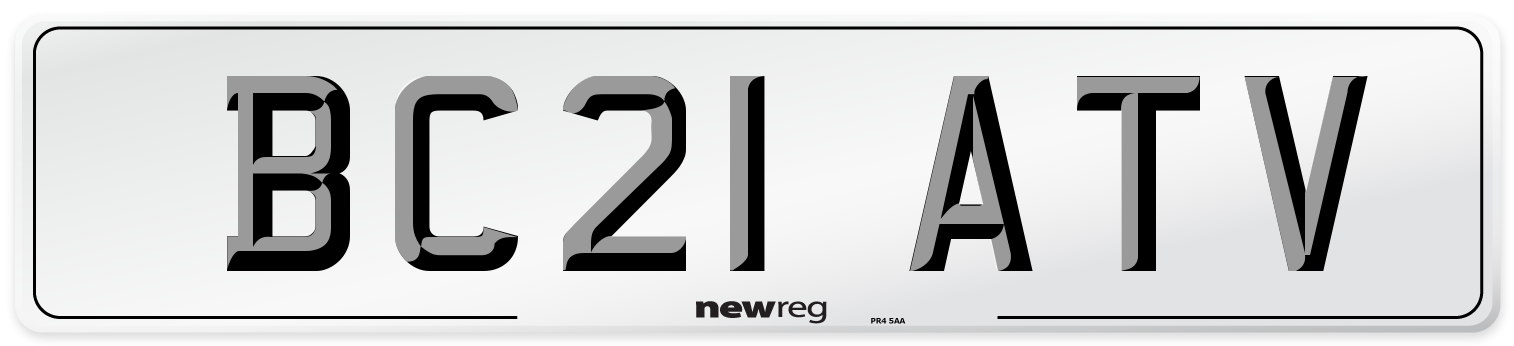 BC21 ATV Front Number Plate