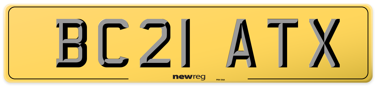 BC21 ATX Rear Number Plate