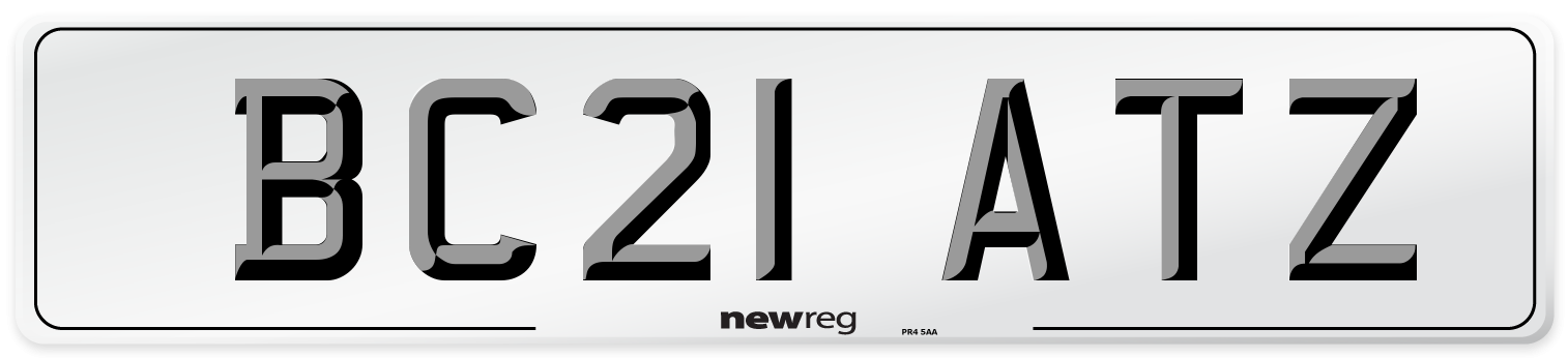 BC21 ATZ Front Number Plate