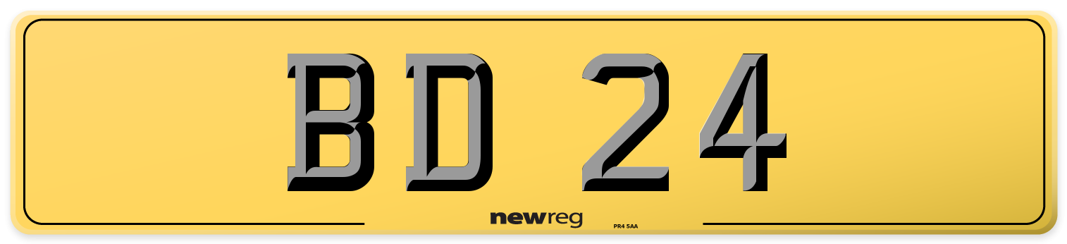 BD 24 Rear Number Plate