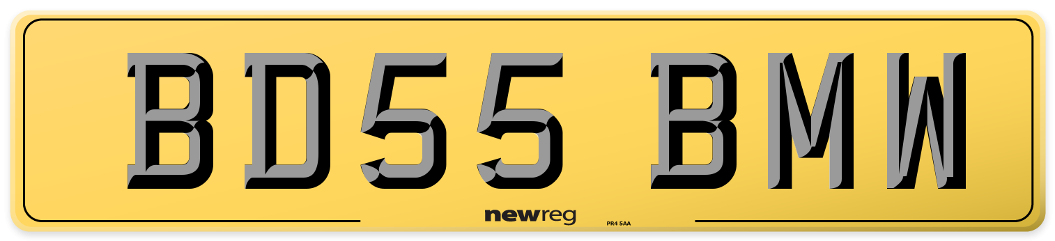BD55 BMW Rear Number Plate