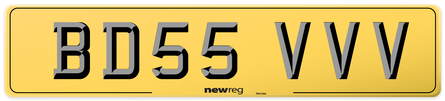 BD55 VVV Rear Number Plate
